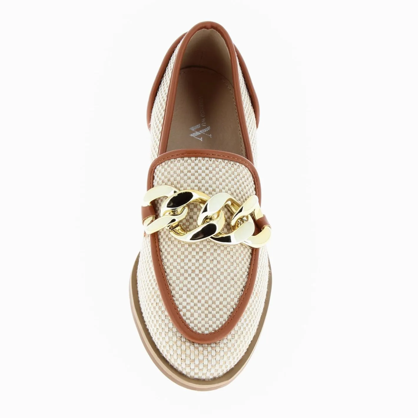 Vanessa Wu Mocassins Barbara Beiges A Chaine Or Discount