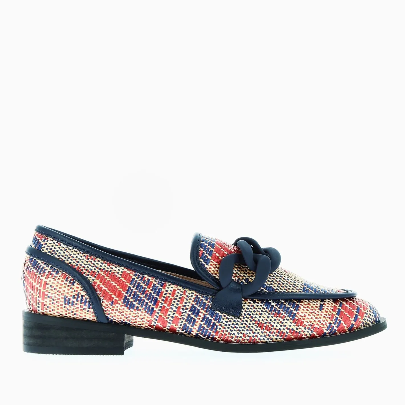 Vanessa Wu Mocassins Barbara Marine A Chaine Mate
