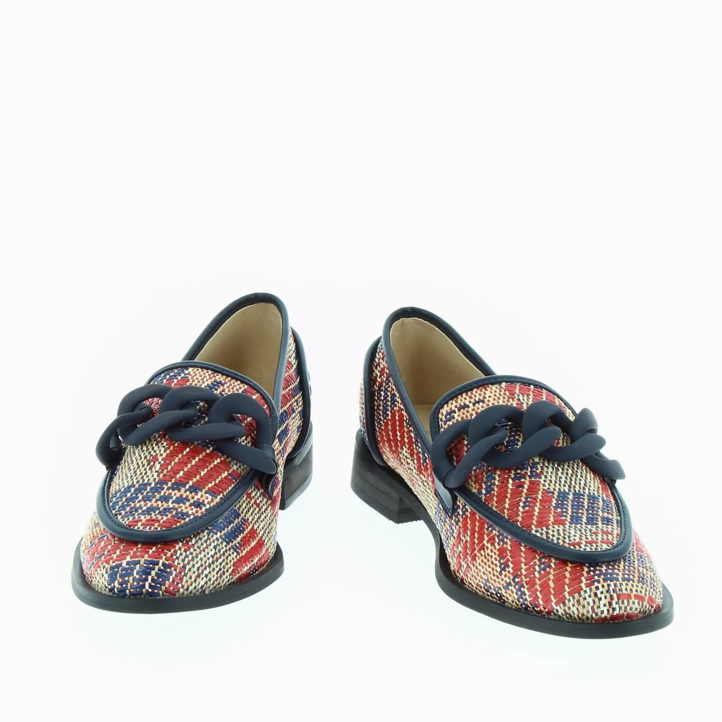 Vanessa Wu Mocassins Barbara Marine A Chaine Mate