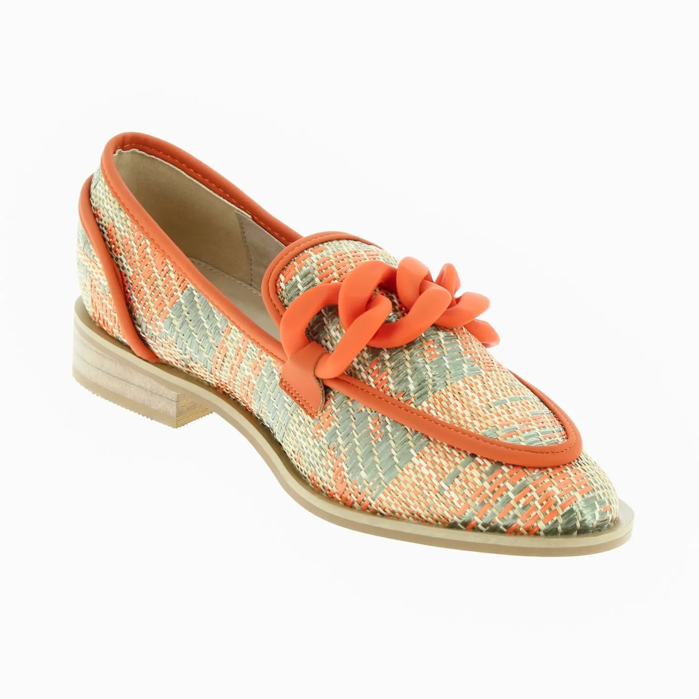 Vanessa Wu Mocassins Barbara Orange A Chaine Mate Discount