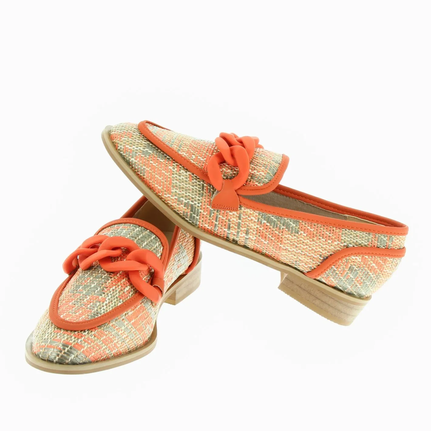Vanessa Wu Mocassins Barbara Orange A Chaine Mate Discount