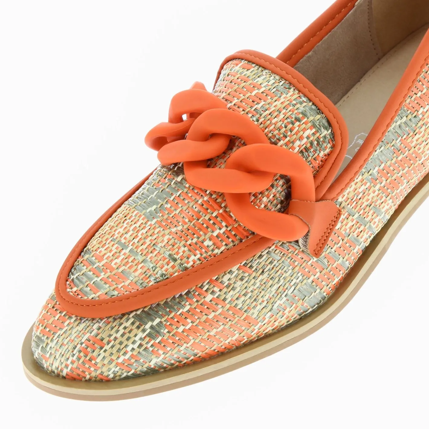 Vanessa Wu Mocassins Barbara Orange A Chaine Mate Discount