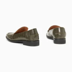 Vanessa Wu Mocassins Marianne Kaki Croco Discount