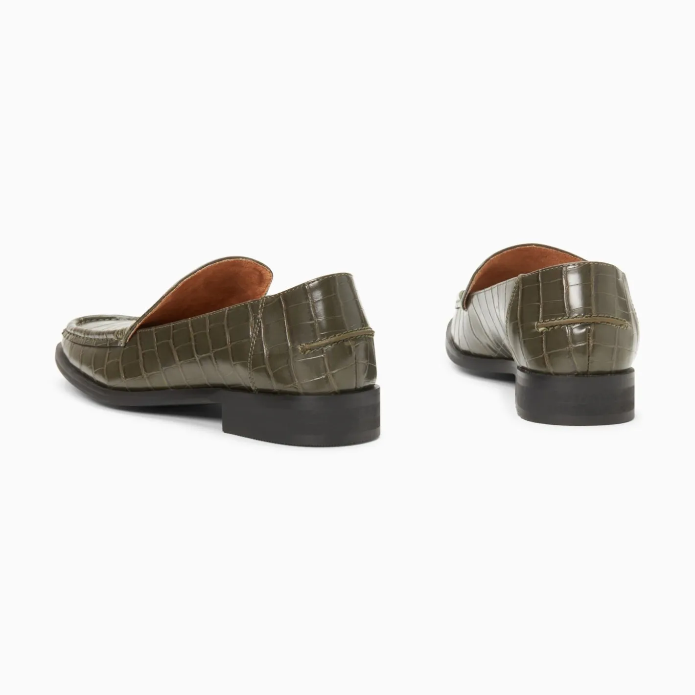 Vanessa Wu Mocassins Marianne Kaki Croco Discount