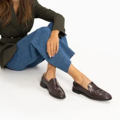 Vanessa Wu Mocassins Marianne Marron Croco New