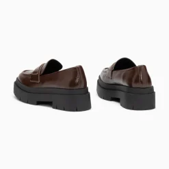 Vanessa Wu Mocassins Rosalie Marron A Plateforme Crantee Clearance