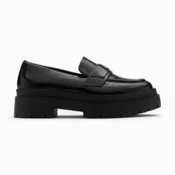 Vanessa Wu Mocassins Rosalie Noirs A Plateforme Crantee New