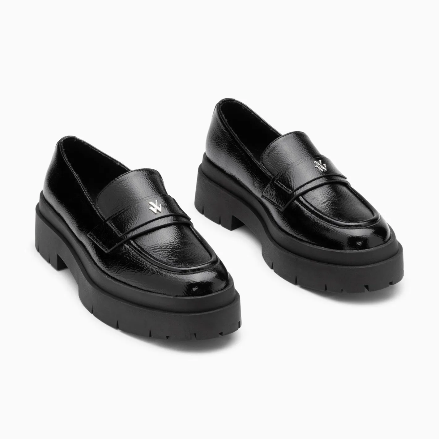 Vanessa Wu Mocassins Rosalie Noirs A Plateforme Crantee New