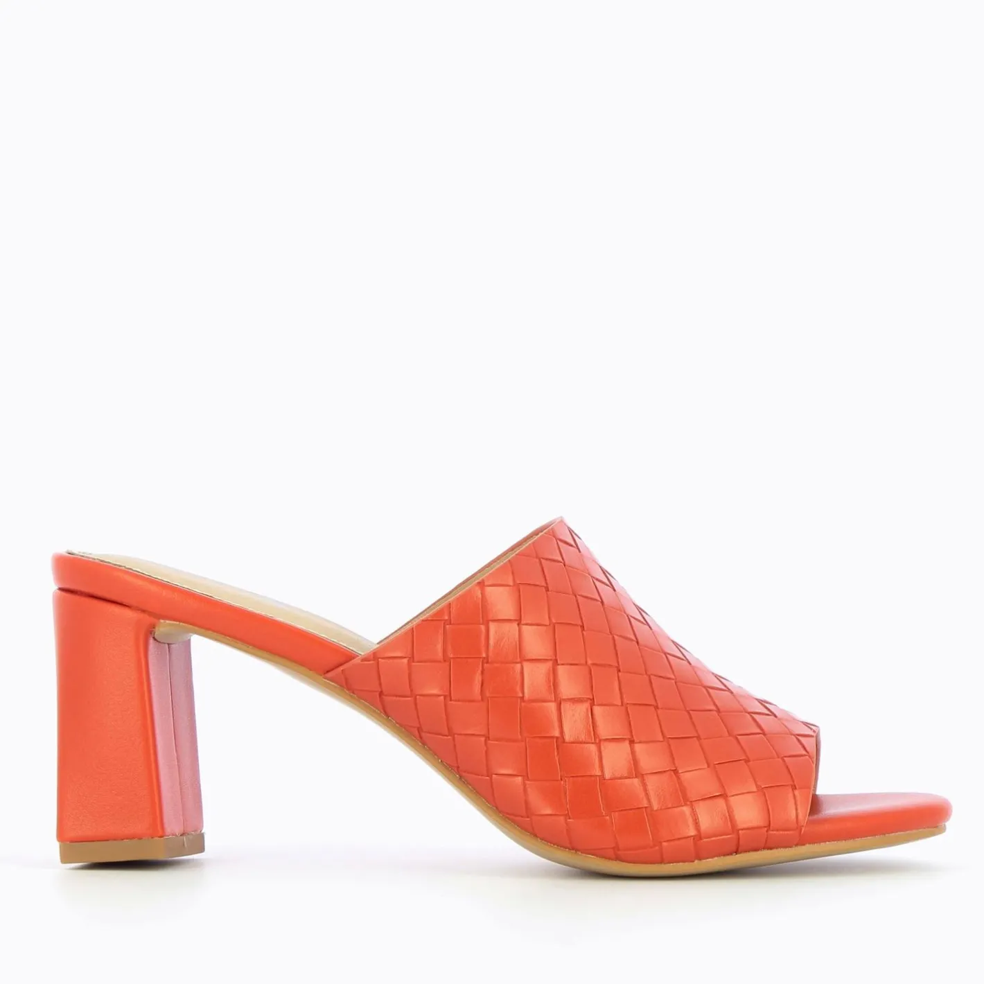 Vanessa Wu Mules A Talon Melaurie Rouge Effet Tresse Online
