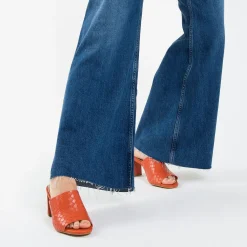 Vanessa Wu Mules A Talon Melaurie Rouge Effet Tresse Online