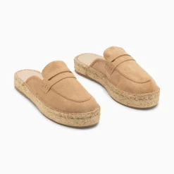Vanessa Wu Mules Claudie Beiges A Semelle Espadrille Outlet