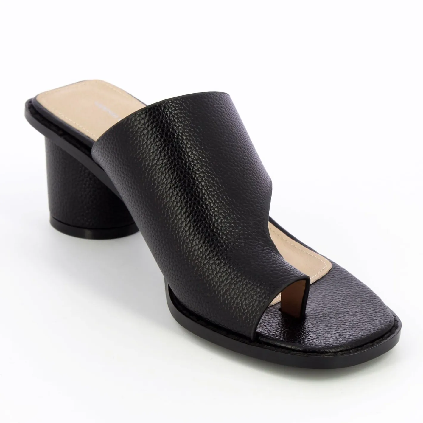 Vanessa Wu Mules Cyrielle Noires Passe-Pouce A Talon Rond Outlet