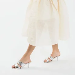 Vanessa Wu Mules Elia Argent A Brides Rembourrees