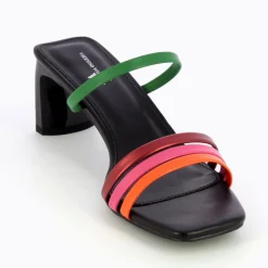 Vanessa Wu Mules Gaetane Noires A Brides Multicolores Sale