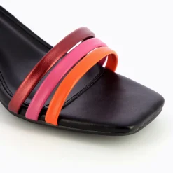 Vanessa Wu Mules Gaetane Noires A Brides Multicolores Sale