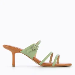 Vanessa Wu Mules Kitten Heel Axelle Vert Amande
