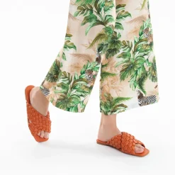 Vanessa Wu Mules Lillianna Brique A Larges Brides Tressees Croisees Sale