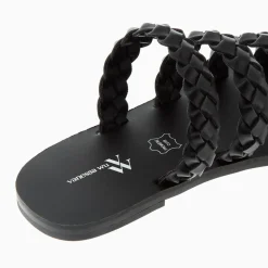 Vanessa Wu Mules Mila A Brides Tressees Noires Outlet