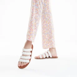 Vanessa Wu Mules Mila A Brides Tressees Blanches Sale