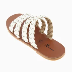 Vanessa Wu Mules Mila A Brides Tressees Blanches Sale