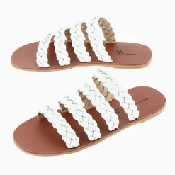 Vanessa Wu Mules Mila A Brides Tressees Blanches Sale