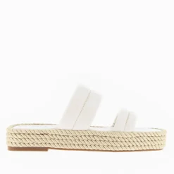 Vanessa Wu Mules Nala Beige Clair A Plateforme Cordes