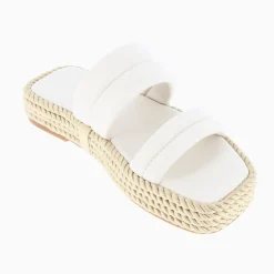 Vanessa Wu Mules Nala Beige Clair A Plateforme Cordes