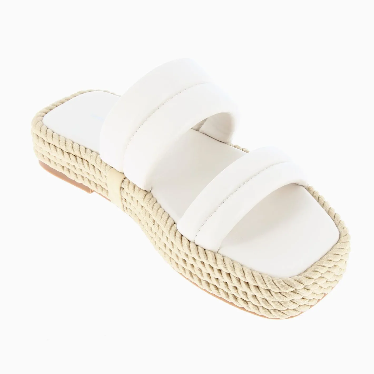 Vanessa Wu Mules Nala Beige Clair A Plateforme Cordes