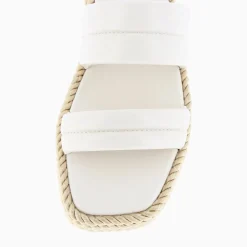 Vanessa Wu Mules Nala Beige Clair A Plateforme Cordes