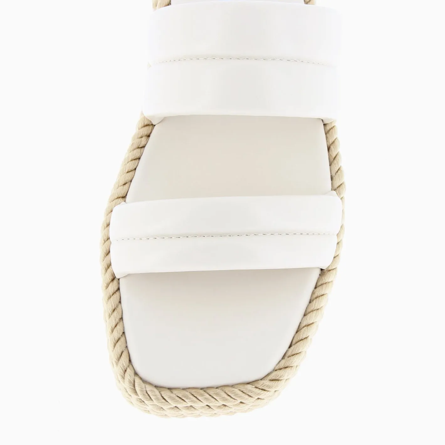 Vanessa Wu Mules Nala Beige Clair A Plateforme Cordes