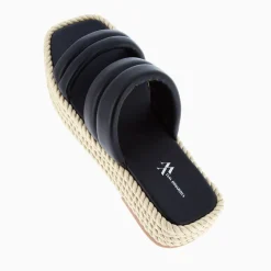 Vanessa Wu Mules Nala Noires A Plateforme Cordes Hot