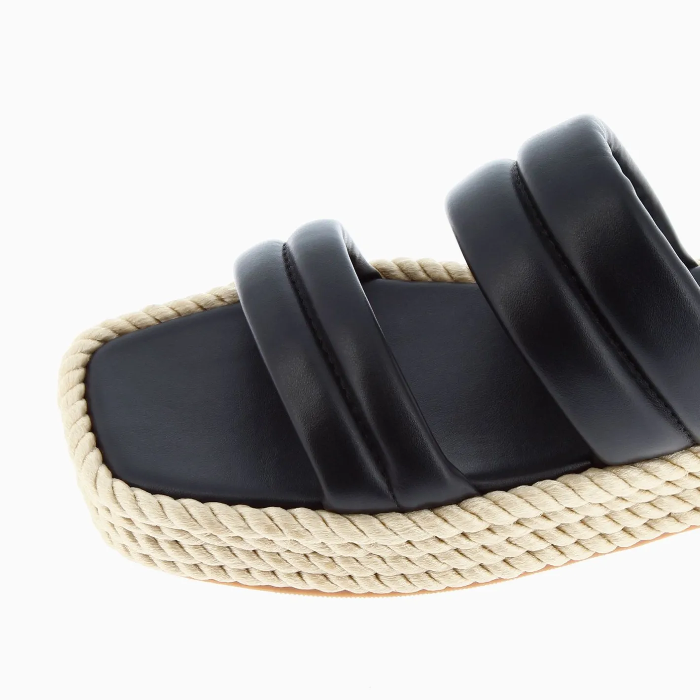 Vanessa Wu Mules Nala Noires A Plateforme Cordes Hot