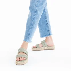 Vanessa Wu Mules Nala Vert Pastel A Plateforme Cordes Best