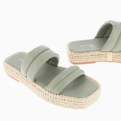 Vanessa Wu Mules Nala Vert Pastel A Plateforme Cordes Best