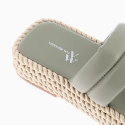 Vanessa Wu Mules Nala Vert Pastel A Plateforme Cordes Best