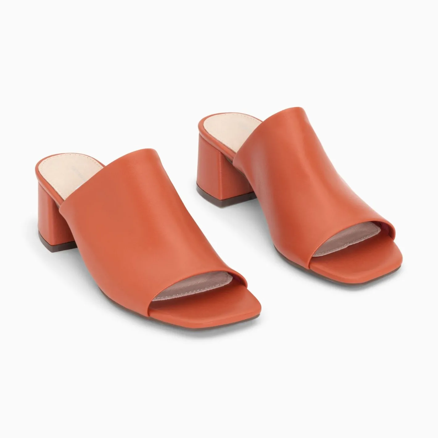 Vanessa Wu Mules Peep-Toe Helene Brique A Talon Hot