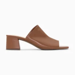 Vanessa Wu Mules Peep-Toe Helene Camel A Talon Hot
