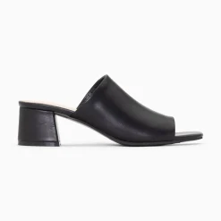 Vanessa Wu Mules Peep-Toe Helene Noires A Talon