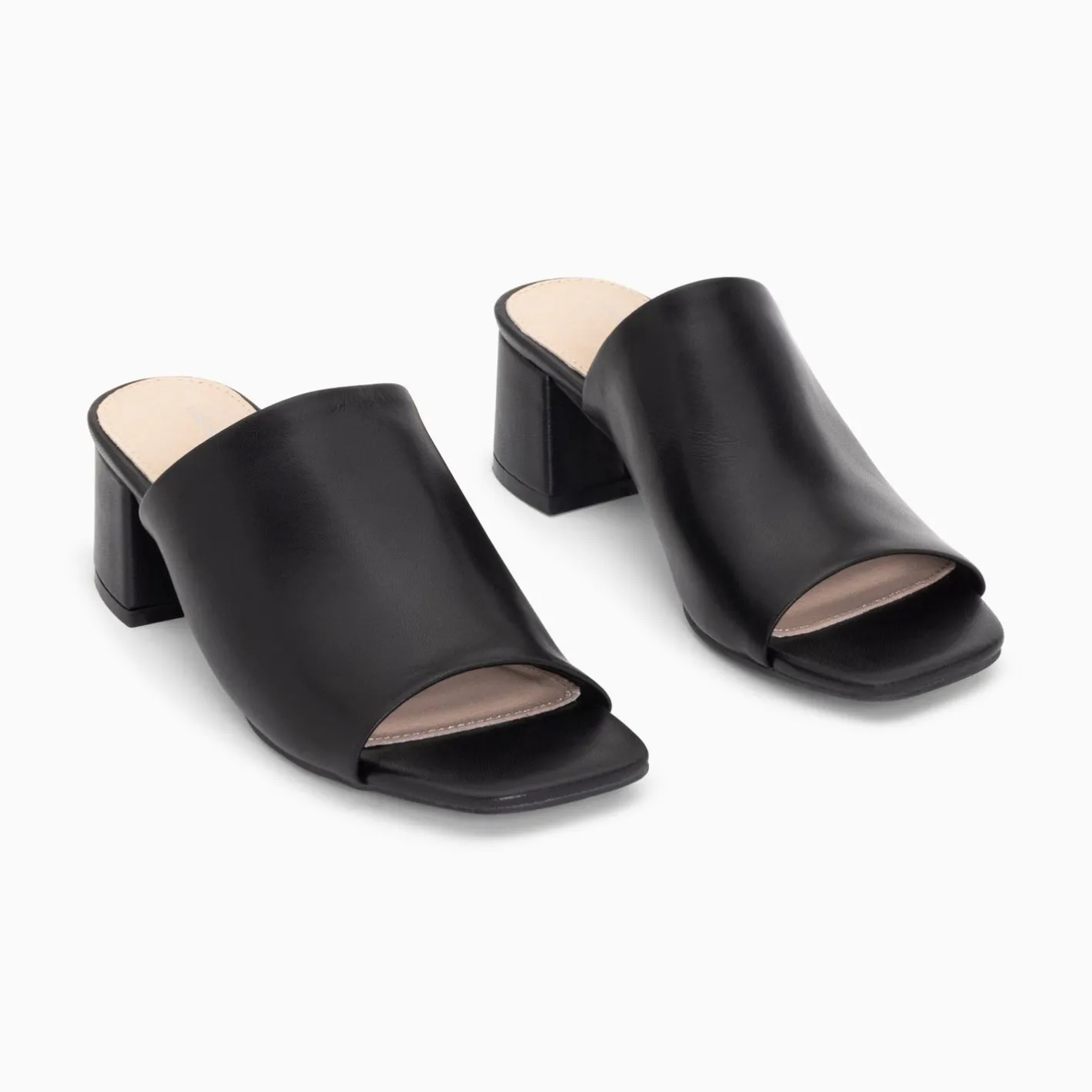Vanessa Wu Mules Peep-Toe Helene Noires A Talon