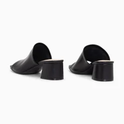 Vanessa Wu Mules Peep-Toe Helene Noires A Talon