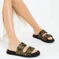 Vanessa Wu Mules Philippine Noir Et Or A Scratchs Online