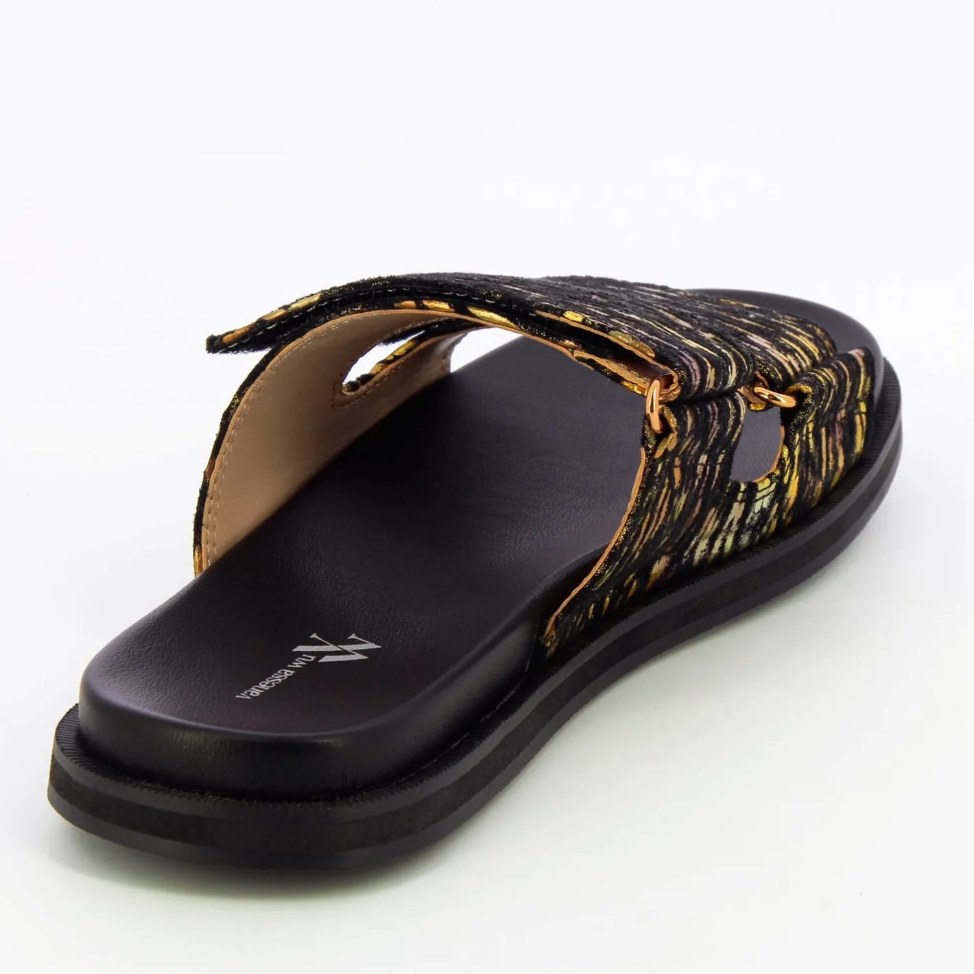 Vanessa Wu Mules Philippine Noir Et Or A Scratchs Online