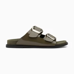 Vanessa Wu Mules Plates Celia Kaki Verni A Boucles Oversize Outlet