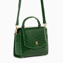 Vanessa Wu Petit Sac A Main Joanne Vert Croco Discount