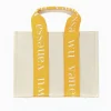 Vanessa Wu Petit Sac A Main Shopper Ophra Beige Et Jaune Sale