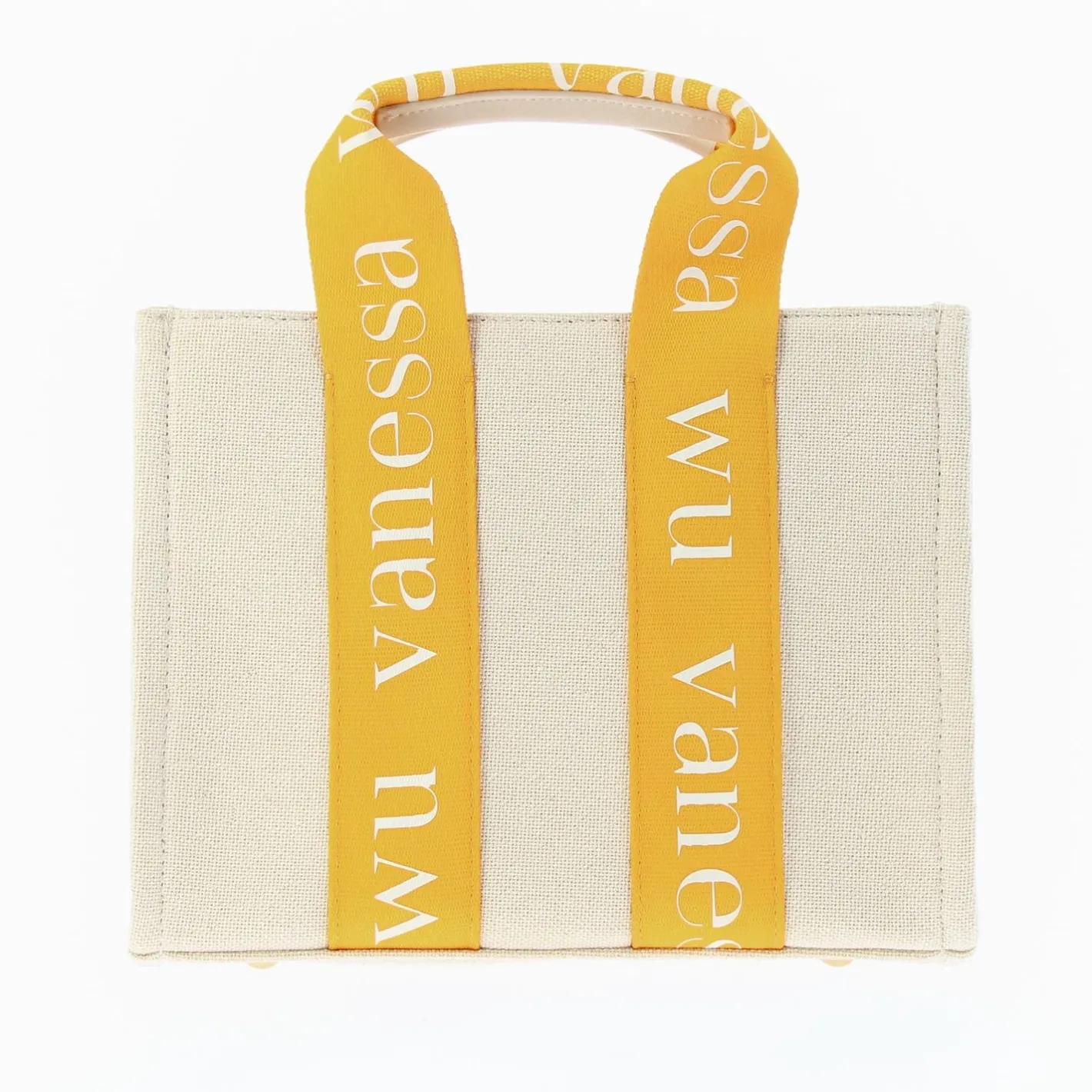 Vanessa Wu Petit Sac A Main Shopper Ophra Beige Et Jaune Sale