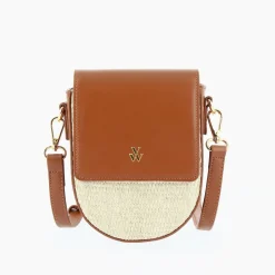 Vanessa Wu Petit Sac Armelle Camel Et Beige A Bandouliere Discount