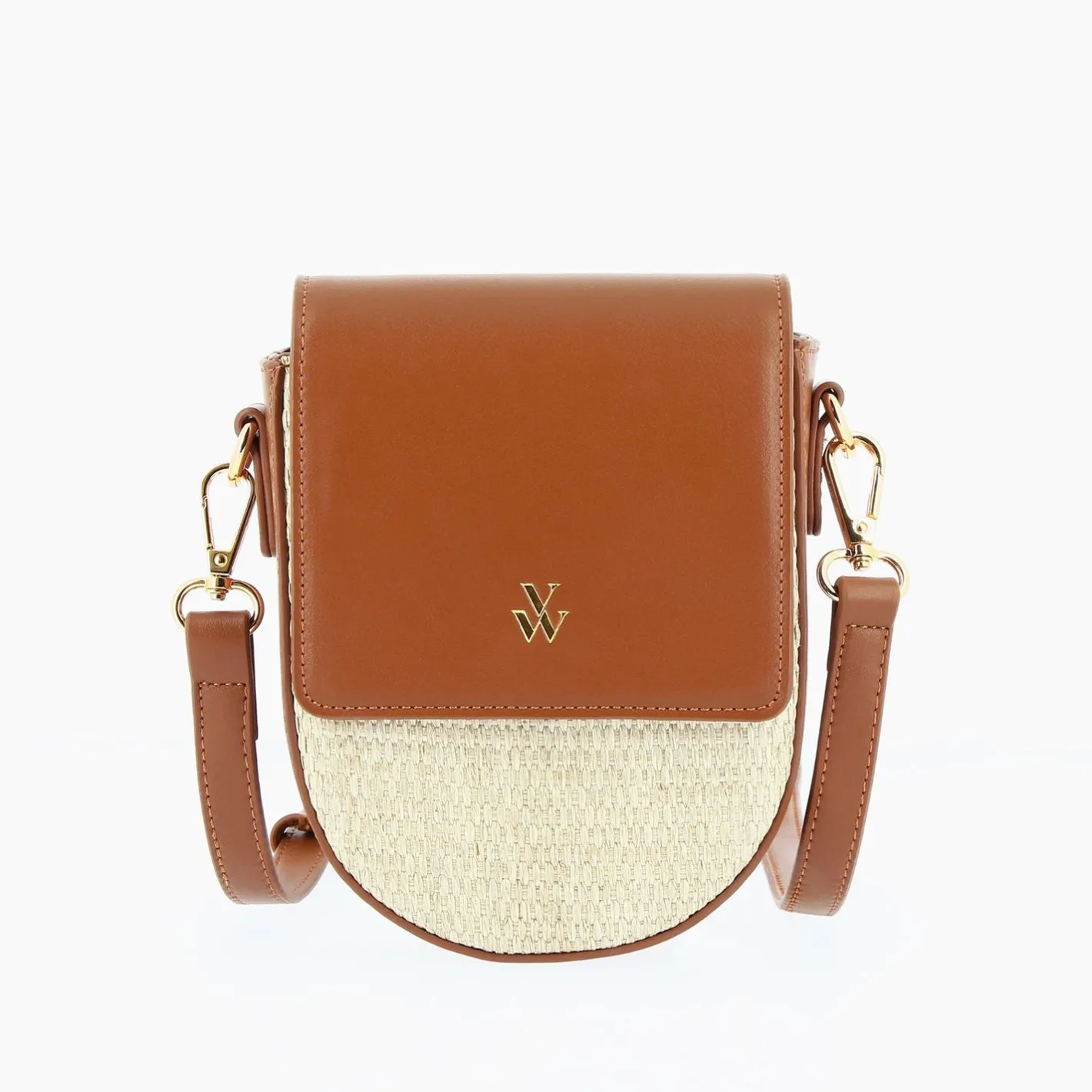 Vanessa Wu Petit Sac Armelle Camel Et Beige A Bandouliere Discount