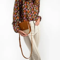 Vanessa Wu Petit Sac Armelle Camel Et Beige A Bandouliere Discount