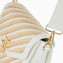 Vanessa Wu Petit Sac Cartable Aline Blanc Et Beige Tresse Hot